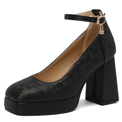 Concise Block Heel Mary Jane Square Toe Women Shoes