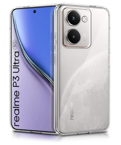 Image of WOW IMAGINE Transparent Back Cover Case for Realme P3 Ultra 5G | Raised Bumps for Full Device & Camera Protection Shockproof TPU Silicone Back Case Mobile Cover - Transparent