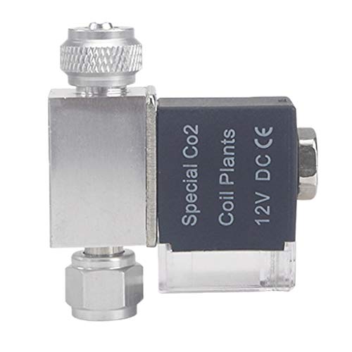 balikha 水槽CO2電磁弁キットに|淡水水槽植物USプラグ - 銀, シングルヘッド