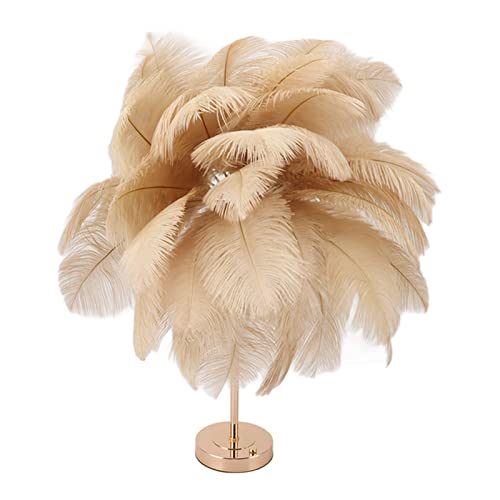 Ostrich, USB C Warm White Light Beside Table Lamp, with Plug in Wire, for Bedroom Nightstand Lamp Desk Night Light (Light Tan)