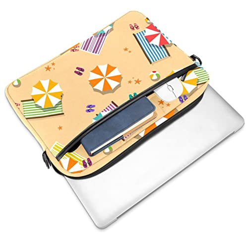 Maletín para portátil de 14 pulgadas con estampado de cocoteros y playa funda protectora 2