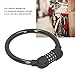 Gavigain Bike Cable Lock, High Security 4‑Digit Number Bicycle Cable Lock, Bicycle Cable Lock for Outdoors (Black)