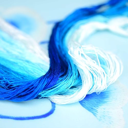 Image of 4 Skeins Mulberry Silk Floss Embroidery Thread Floss-Cross Stitch Threads China Silk Woven Jewelry Threads DIY Sewing Kits (15)