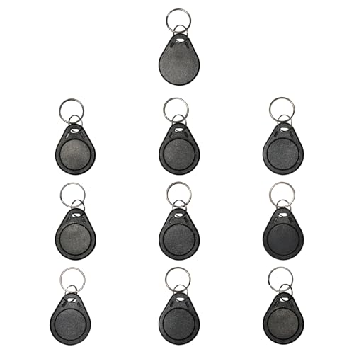 GEEOT 10 PCS 13.56 MHz UID NFC Key Fobs GEN1 Writable Rewritable MIFARE Classic 1k Block 0 Keychains RFID Ring Blank Tags Clone IC Cards