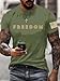 Men's Freedom Printed Round Neck T-Shirt Commemorative 1993 2025 America Flag Shirt