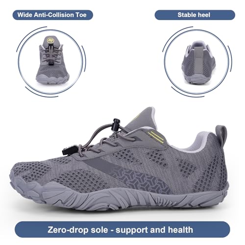 Image of Hike Barefoot Shoes, Pro Barefoot Shoes Women Men, Athletic Hiking Minimalist Water Shoe Breathable Quick Dry Zero Drop Trail Running Shoe with Non-Slip Sole & Wide Toe Box
