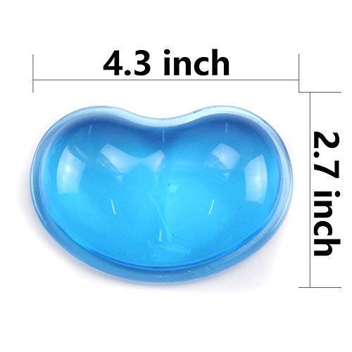 Letgoshop Silicone Gel Wrist Rest Cushion Heart-Shaped Translucence Ergonomic Mouse Pad Cool Hand Pillow Effectively Reduce Wrist Fatigue Pain, Blue #TOP1