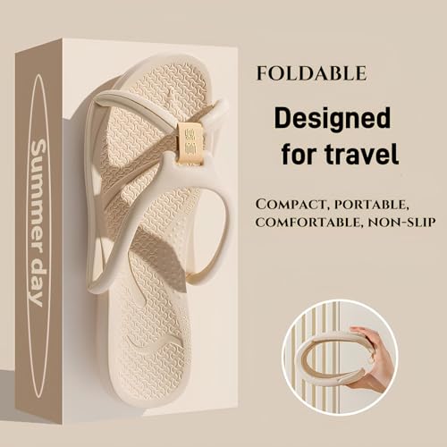 Foldable Travel Slippers, Portable Hotel Lightweight Slides, Shower Shoes for Women & Men, Non-Slip, Quick-Dry Gym Shower Shoes, Waterproof, Comfy Camp Travel Slippers for Spa & Beach2