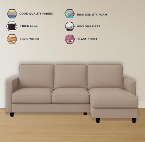 Image of The MM Furniture store Premium Fabric Sofa - Champagne (4 Seater - RHS)