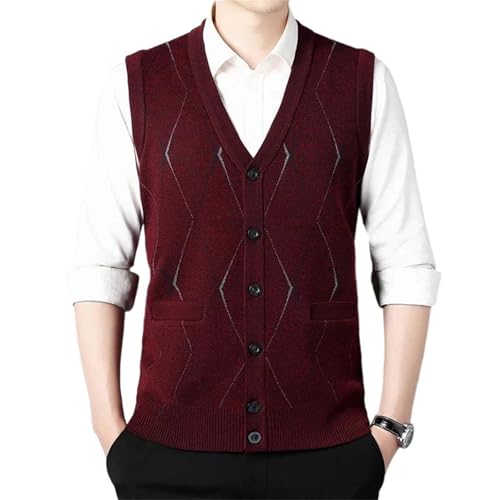 UIOKLMJH Men V-Neck Single Breasted Knit Vest Warm Fashionable Casual Office Outdoor Sports Pullover