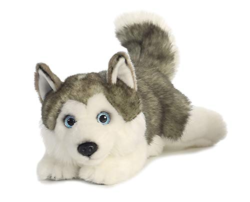 Peluche husky couché Miyoni Aurora World de 28 cm pour enfant - 4