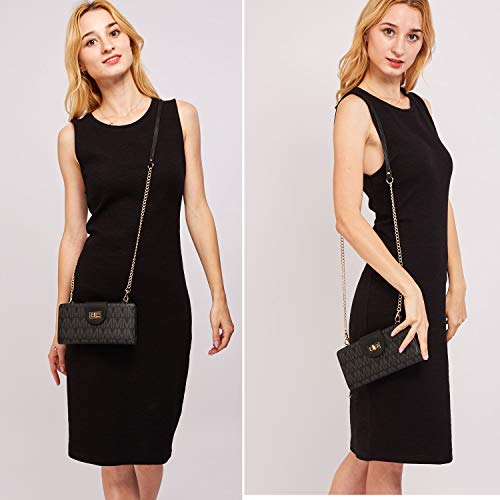 MKP-Women-Fashion-Small-Crossbody-Shoulder-Bags-Cell-Phone-Purse-Wallet-Clutch-Bag-Credit-Card-Holder-Clutch-Wallets-wRemovable-Strap-Black
