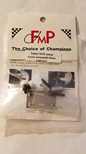 Fortune Model Products Raptor 30/50 Canopy Screws w/Standoffs - White FMP1027