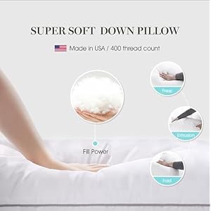 MARTHA STEWART White 600 Fill Power Luxury Hotel Cooling Breathable Sleeping Made in USA Bed-Pillows, Jumbo(Set of 1 Pack) MARTHA STEWART White 600 Fill Power Luxury Hotel Cooling Breathable Sleeping Made in USA Bed Pillows JumboSet of 1 Pack