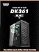 darkFlash DK361 ATX Mid-Tower PC Gaming Case, High Airflow, 4× ARGB PWM Fans Included, Hexagon Mesh Front Panel, Tempered Glass, Supports GPUs up to 350mm, 360mm Front Radiator Support, Black