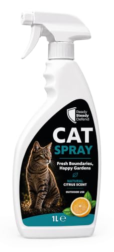 Cat Spray 1L Natural Citrus Scent Outdoor Spray for Gardens Lawns Flowerbeds Patios Paths Driveways Soil Grass & Hard Surfaces Ready to Use Garden Freshness Spray Bottle for Outdoor Spaces