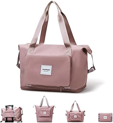 WOOMADA Foldable Travel Duffel, Weekender & Carry-On Bag with Expandable Space