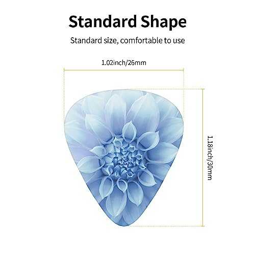 Lot de 12 médiators en forme de fleur de dahlia bleue pour guitare électrique et basse - Les Beatles, Paul McCartney, John Lennon, RIngo Starr, George Harrison Lot de 12 médiators en forme de fleur de dahlia bleue pour guitare électrique et basse – Image 5