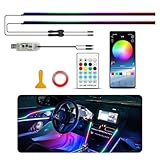 Ambient Lighting Car led Lights Interior, 43.3'' USB Powered Acrylic Neon Flexible Strip Model y Ambient Lighting kit with Remote APP,Dynamic RGB 2 in 1 Music Lights Sync for Inside car Decorations