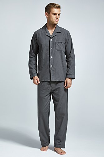 Men’s Flannel Pajama Set, 100% Cotton Long Sleeve Sleepwear2