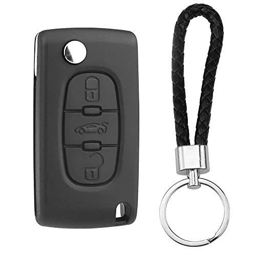 ZEEPIN IH0Z2E 3 Botones Carcasa Coche Compatible con Peugeot 407/407 607 307 308 207 SW CE0536 y...