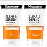 Neutrogena Clear & Defend Facial Scrub (1x 150ml), Oil-Free Face Scrub Suitable for Oily and Spot-Prone Skin, Facial Exfoliator with 2% Salicylic Acid Clinically Proven to Defend Against Breakouts