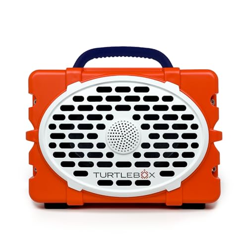 Image of Turtlebox Original Gen 3: Portable Outdoor Bluetooth Speaker - Ultra-Loud (120dB), Waterproof (IP67), Rugged, Impact-Resistant, 3-Day Battery | Party Mode: Unlimited Pairing Stereo, Orange /Navy