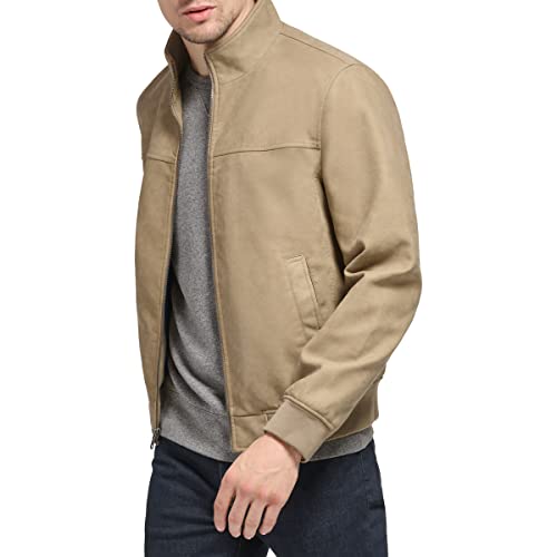 Tommy Hilfiger Men's Smooth Lamb Touch Faux Leather Unfilled Windbreaker Bomber Jacket3