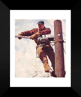 The Lineman 15x18 Framed Art Print by Rockwell, Norman
