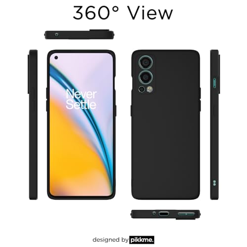 Image of Outlouders Back Cover for Oneplus Nord 2 5G | Camera Protection | Durable Soft Matte Silicone Bumper Case (Black)