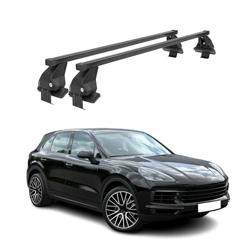 Barres de toit Porsche Cayenne III en acier pour transporter vos équipements de ski en famille