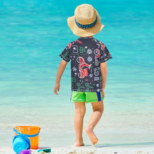 Boys Short Sleeve T-Shirts Nordic Motorcycle Funny Rashguard Kids Swim Shirts Sun UPF 50+ Multicoloured 5