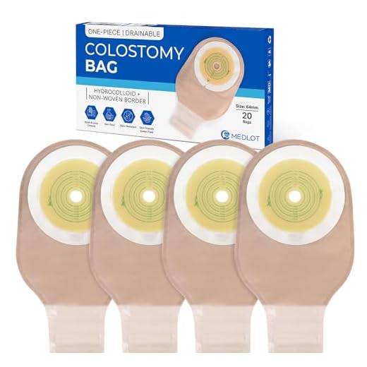 LotFancy Ostomy Bags, 20 Pack One Piece Drainable Pouches, Colostomy & Ileostomy Supplies, Hydrocolloid Skin Barrier, Odor Filter, Cut-to-Fit 25–64mm