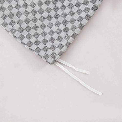 Susybao Grey Gingham Checkered Duvet Cover Queen 100% Egyptian Cotton Gray Plaid Duvet Cover Set 3 Pcs 1 Geometric Grid Duvet Cover With Zipper Ties 2 Pillowcases Luxury Soft Gingham Bedding Set Comfy #TOP4