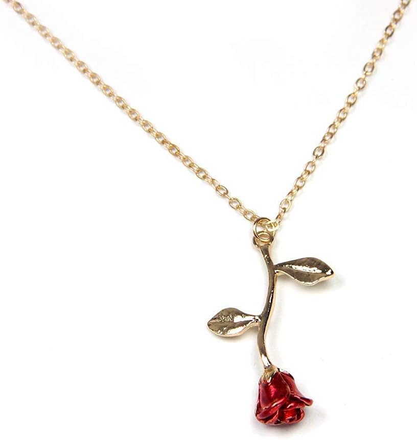 Necklaces for women, Gold Necklace For Women Rose Necklace With Pendant, Aesthetic Necklace, Preppy Jewelry, Trendy Jewelry, Cute Necklaces For Teen Girls And All Women Necklace