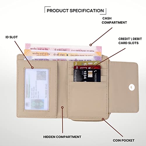 Image of Premium Vegan Leather Women's Wallet | Stylish Durable Clutch Wallet and Lightweight Clutch with Zip Coin Pocket and Card Slot