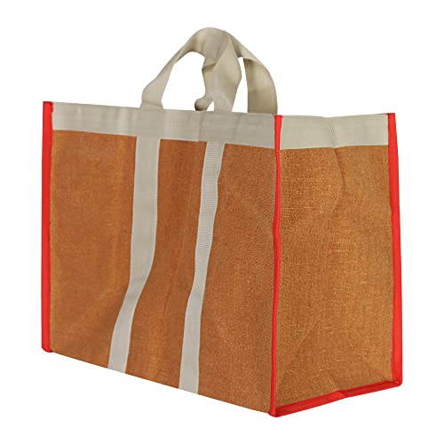 Image of (#B2B212228CA Eco Friendly Reusable Foldable Fabric Grocery Vegetable Shopping jhola Bag Heavy Canvas 1 pc Large 17x8x13 inch