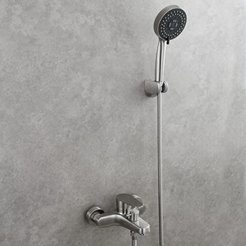 Ensemble de robinet de baignoire-douche en acier finition brossée premium - 8