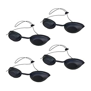 MoK 4 Stuks Tanning Goggles, Tanning Goggles UV, Solarium Veiligheidsbril, LED Veiligheidsbril, voor LED-lichttherapie…