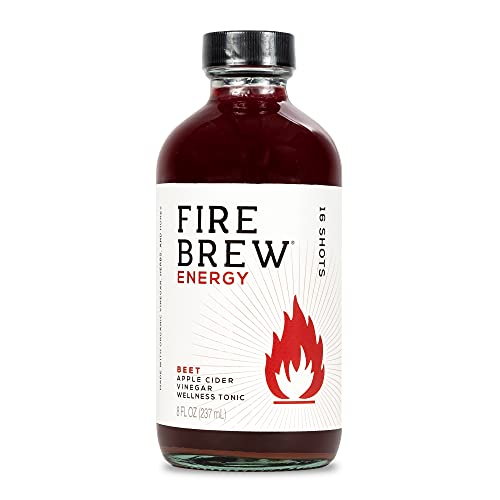 Fire Brew Energy – Beet Apple Cider Vinegar Wellness Tonic | 16 Concentrated Shots Of Healthiest Organic Ingredients To Energize And Boost Your Stamina With Antioxidants For Heart & Blood Health – 8Oz #TOP17