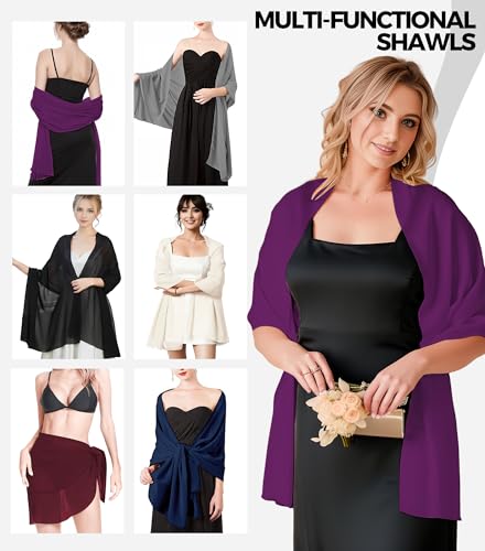 Shawls & Wraps for Women: Elegant Chiffon Shawls for Evening & Wedding Dresses3