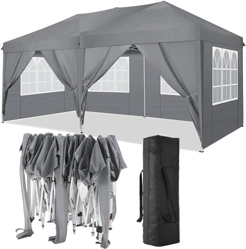 COBIZI Pavillon 3x6 Faltpavillon Wasserdicht Stabil Winterfest Faltbar Partyzelt mit 6 Seitenteilen...
