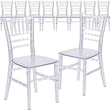 Flash Furniture HERCULES 10 Pack Childâ€™s Transparent Crystal Resin Party and Event Chiavari Chair for Commercial & Residential Use