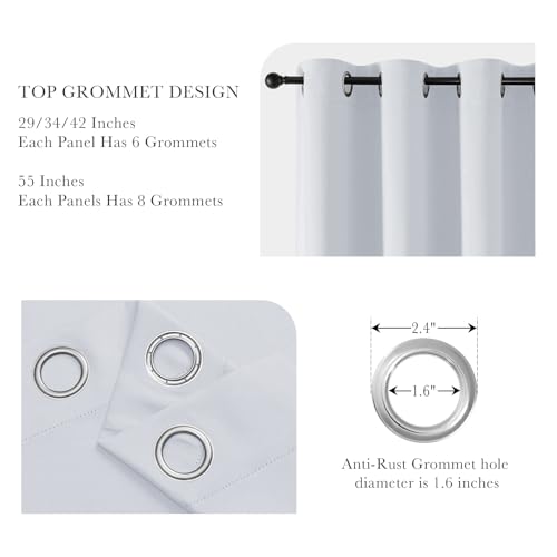Image of PONY DANCE White Kitchen Curtains 24 Inch Length, Room Darkening Panels Rod Pocket Privacy Drapes for RV Basement /Small Windows /Cafe, 2 Panels(2 Panels, W 29 x L 24 inches, Greyish White)