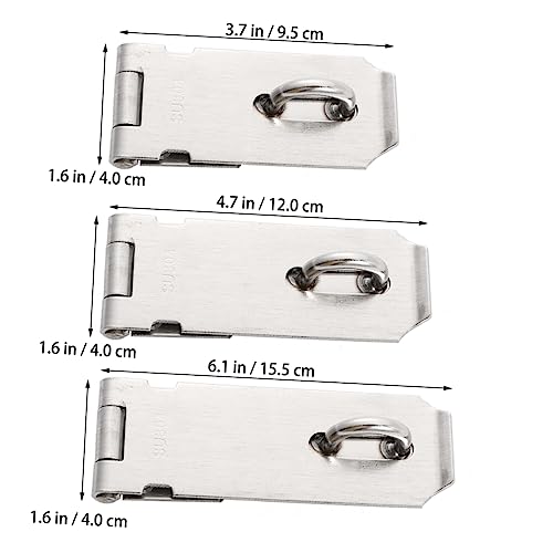 Image of DOITOOL 3pcs Thickened Stainless Steel Padlock Hasp Latch for Clasp Installation Easy to Install Accessories for Use