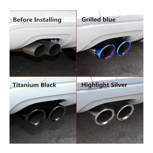 Tubo de escape Audi A4 B8 A3 8V accesorios de estilo coche puntas de silenciador plata 2 uds 3