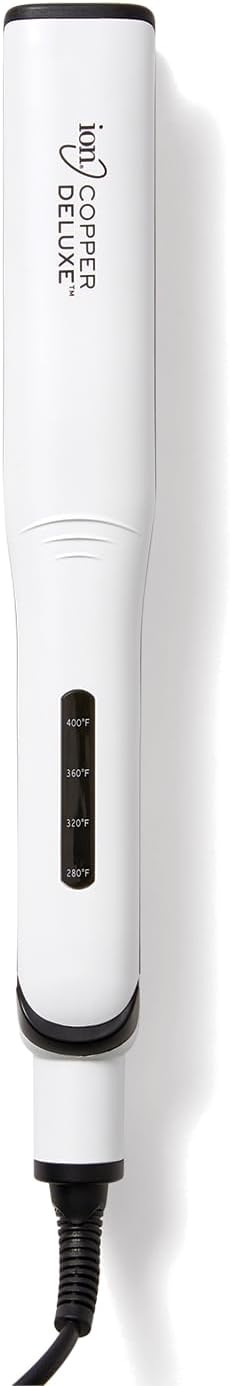 Side view of Ion Copper Straightening Iron with temperature settings