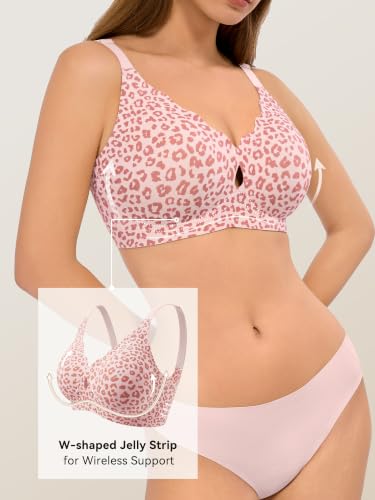 Image of LUCKMEEY Bras for Women No Underwire Wave Push Up Wireless Bra Seamless Bras Full Coverage Bralettes Lift Everyday Bras