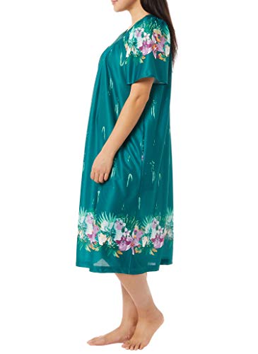 Image of AmeriMark Casual Women's Patio Muumuu House Dress Loose Comfortable Short Sleeve Sun Dress Lounger Gown Sleepwear for Ladies