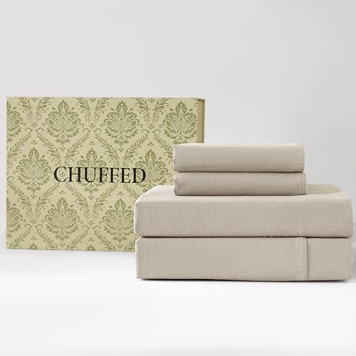 CHUFFED 100% French Pure Linen Sheets Set Twin 3 Piece Stone Washed Linen Bedding for Hot Sleepers Durable Cooling and Breathable All Season Bed Sheets with 16 Inch Deep Pocket Linen
